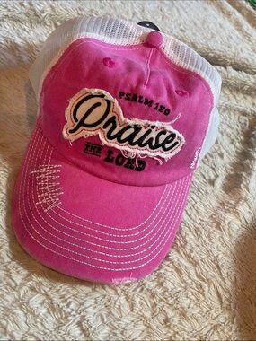 Pink 'Praise the Lord' Mesh Back Baseball Cap NWT